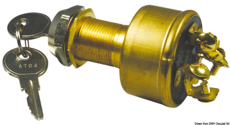 Watertight ignition key 5 positions brass