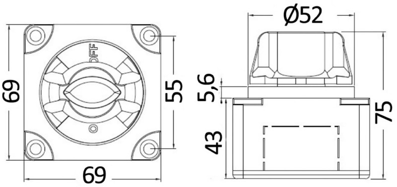 Battery switch 300A OFF-1-BOTH-2