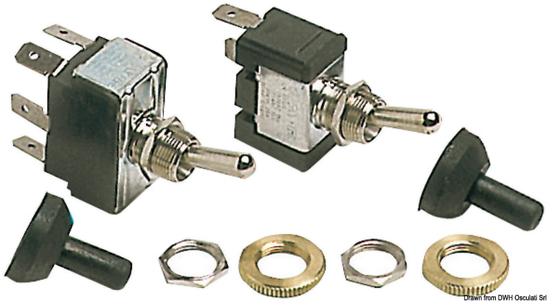 Toggle switch (ON)-OFF 2 terminals