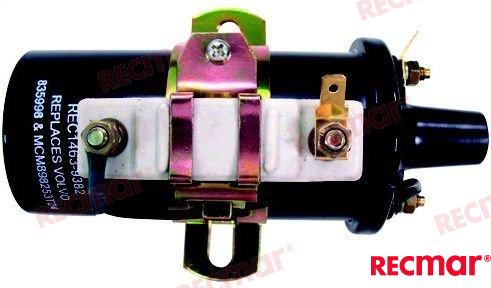 Ignition coil OEM: Pleasurecraft: R117001; Mercruiser: 26433, 32193, 32193A2, 38547, 392-806529A1, 392-898253T24, 806529A1, 898253T24