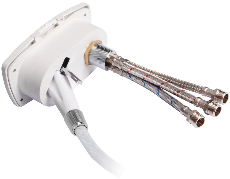 New Edge white shower box SS hose 4 m