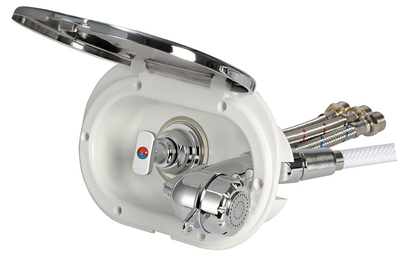 Oval shower box chromed PVC hose 2.5 m Shower rear outlet