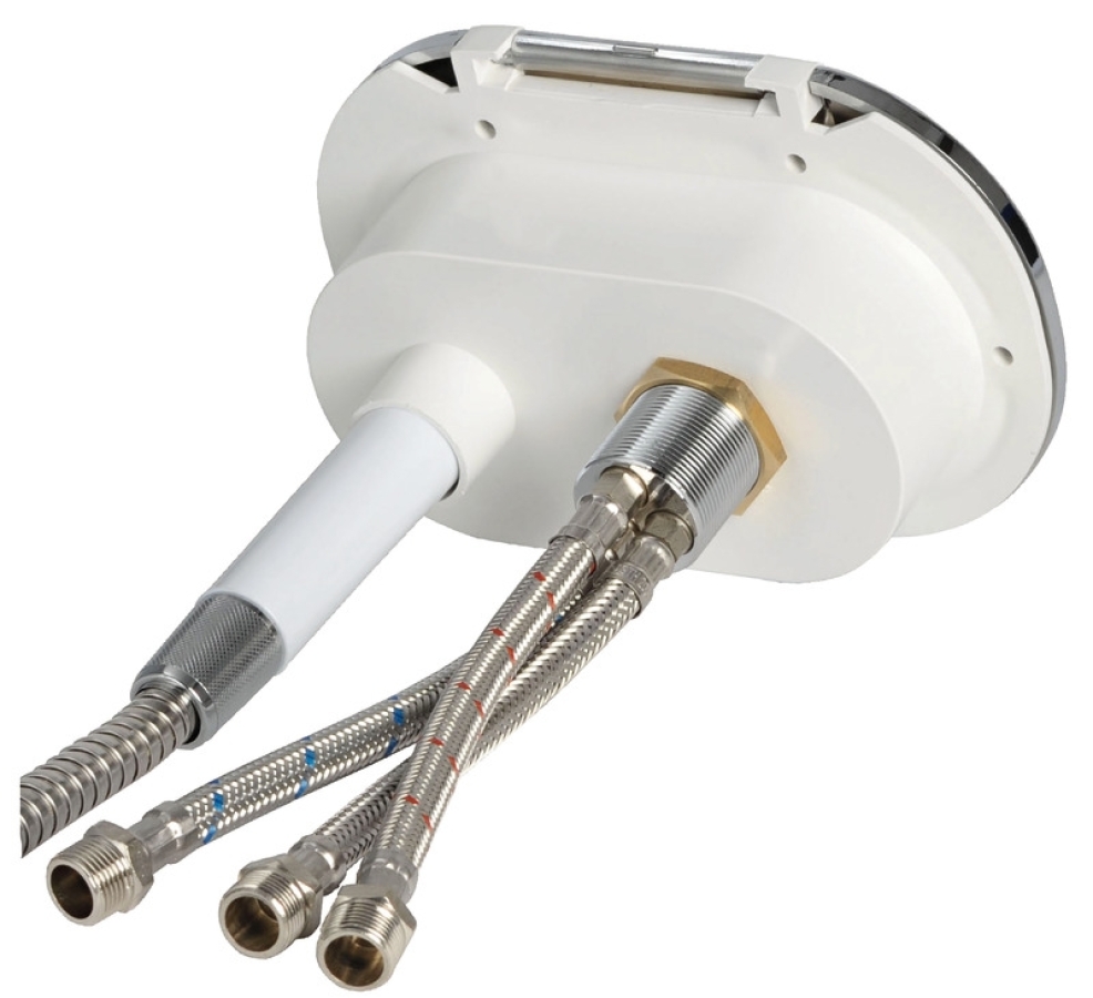 Oval shower box with white nylon hose 4m