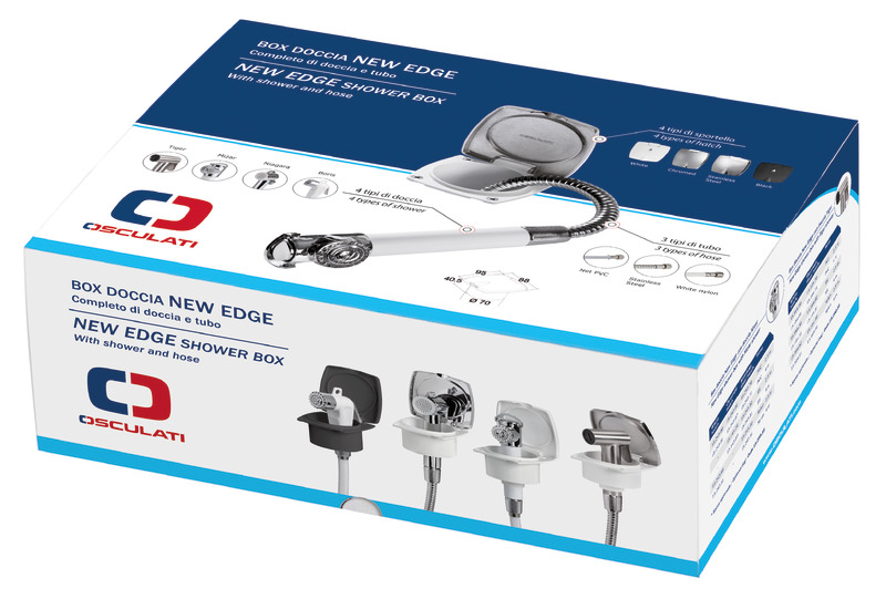 New Edge SS shower box white nylon hose 2.5 m