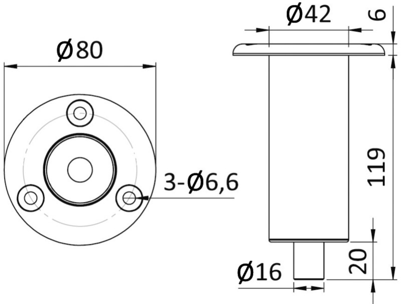 Recess-fit SS base for 15.480.xx