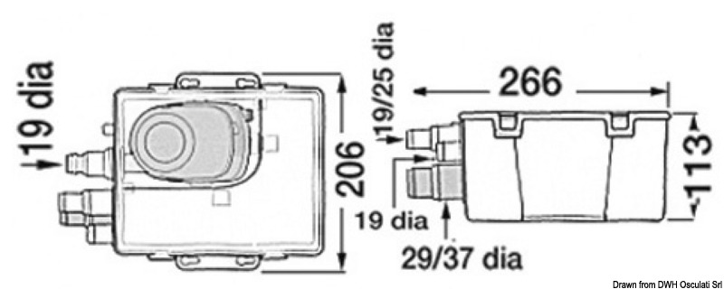 Waste water tank with Attwood pump 12 V 27 l/min
