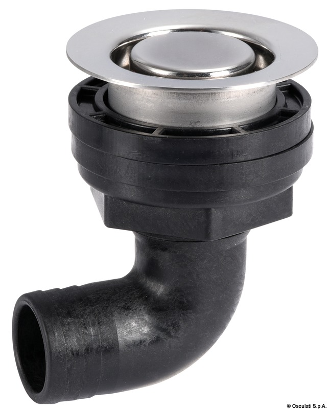 Flush cockpit drain w/AISI 316 head 90°