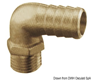 Brass hose adapter 90° 1" 1/2 - 45 mm