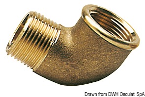 90° brass elbow male/female 3/4"