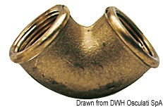 Brass 90° elbow female/female 1/4"