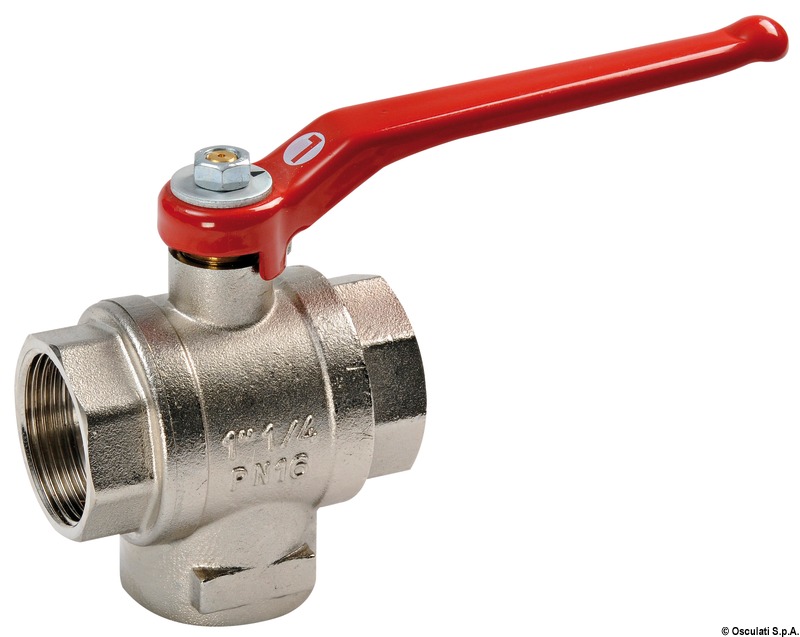 Ball ball brass 3-way 1"1/2 T