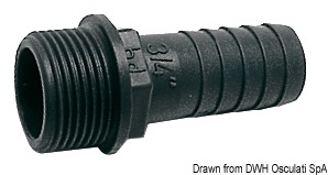 PP male hose adaptor 1"1/2 x 38 mm