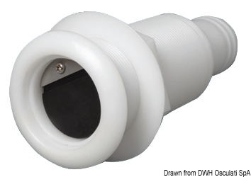 Nylon/fiberglass seacock 2"1/4 38 mm w/check valve