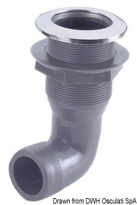 Nylon skin fitting 1" 25mm w/SS head 90° adaptor