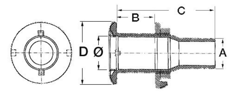 S.S thru hull 2"x56