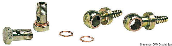 Kit 2 swivelling brass joints 8 mm