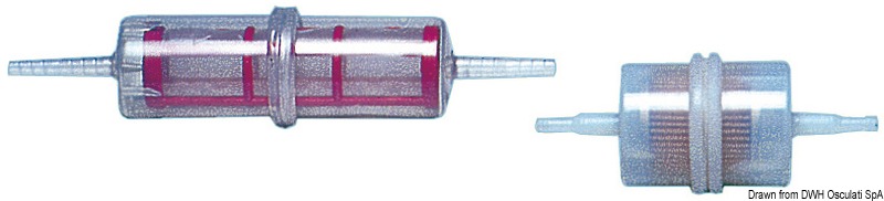 Plastic transparent filter f. petrol/diesel 6-8 mm