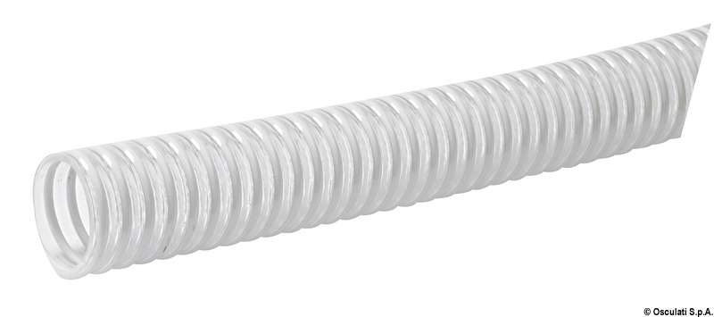 White PVC spiral reinforced hose 37 mm