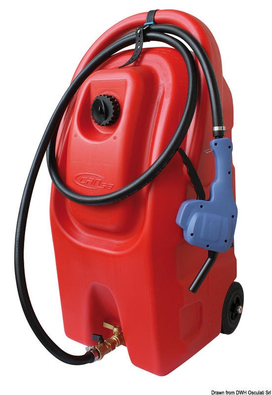 Carrying container on wheels for petrol 59 l