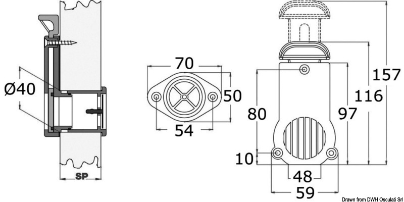 Notekkorķis ar vārstu 16/63 mm