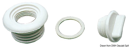 Nylon water drain plug white