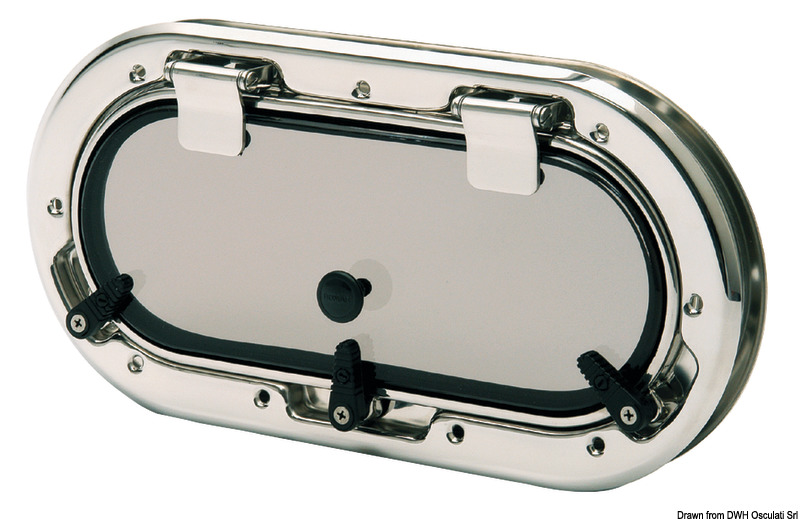 BOMAR Flagship oval portlight AISI316 400 x 200 mm