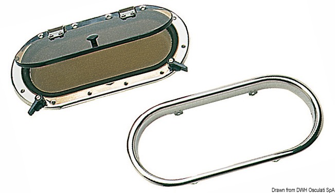 SCM oval portlight AISI316 360 x 160 mm