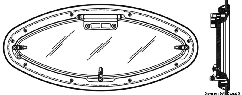 BOMAR Flagship elliptical hatch 209 x 468 mm
