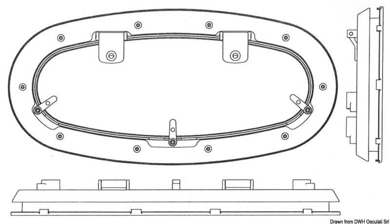 BOMAR Flagship elliptical hatch 418 x 200 mm