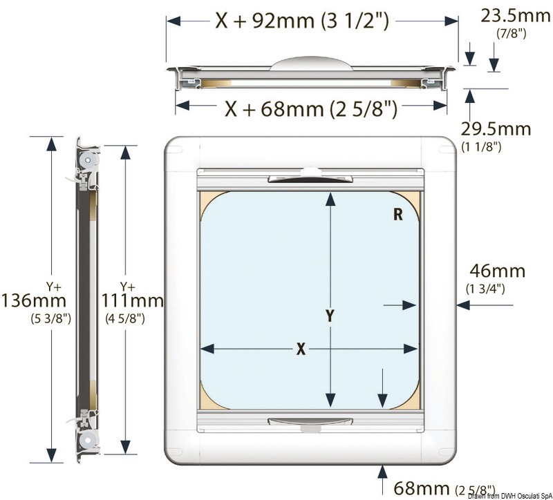 Oceanair roller blind and flyscreen for Lewmar 20