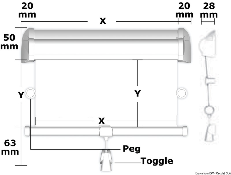 Oceanair Hatch Shade roller blind 679 x 700 W