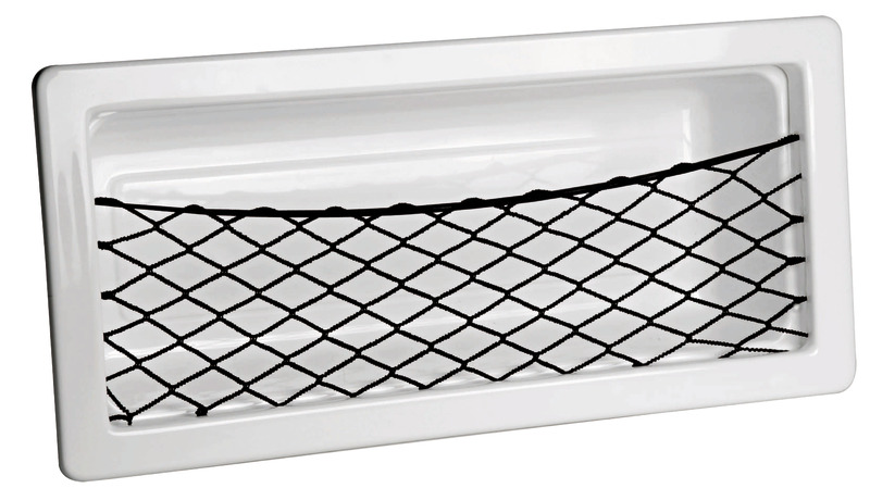 Side pocket white ABS w/net 540 x 244 x 120 mm