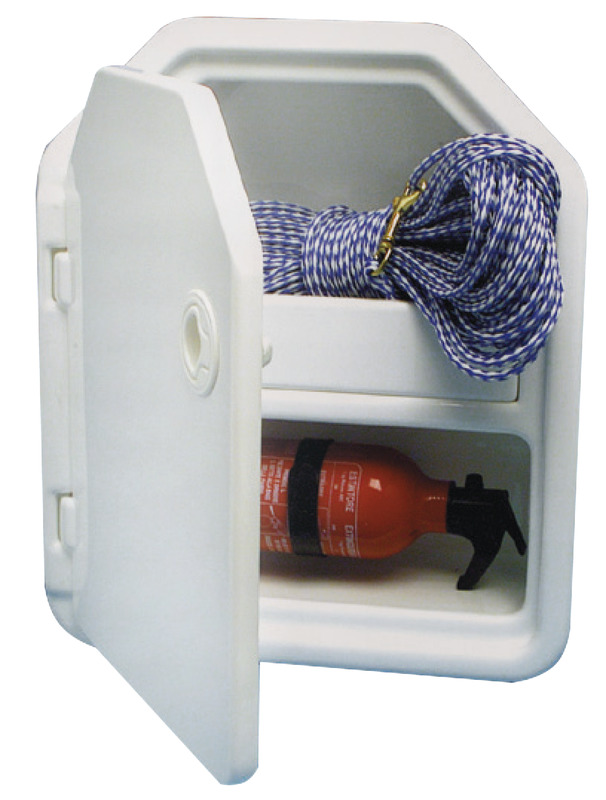 Twin-locker fire extinguisher white ABS