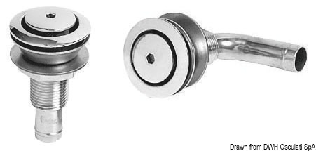 90° fuel vent mirror polished AISI 316 45 mm