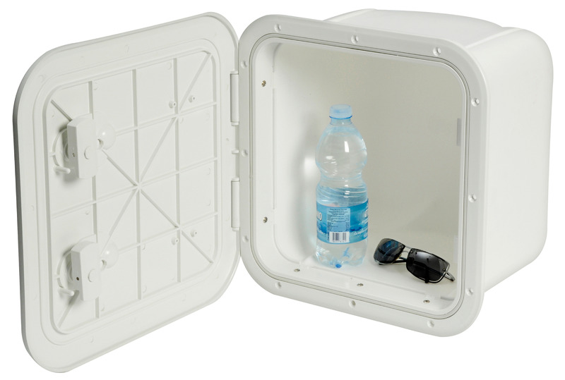 White locker w/lid 285 x 285 mm L-front