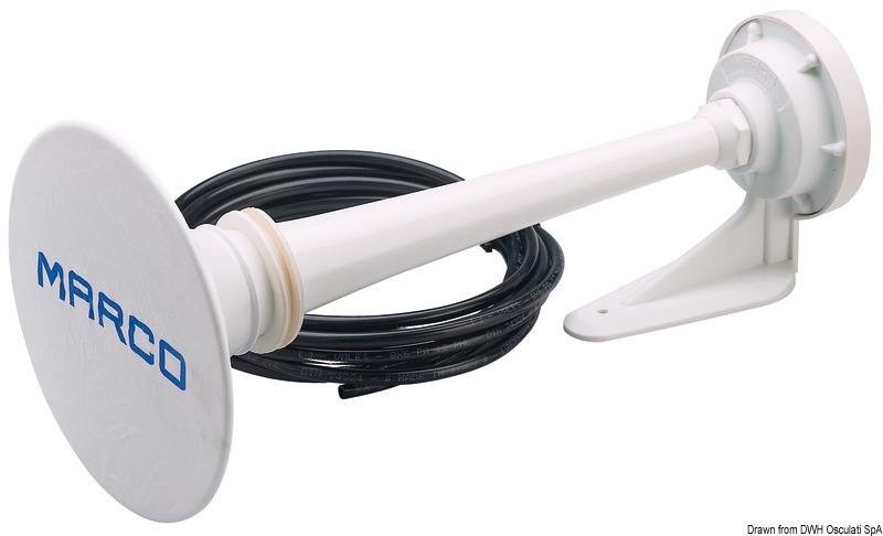 Brass horn white 24V RINA approved boats 20/75 m