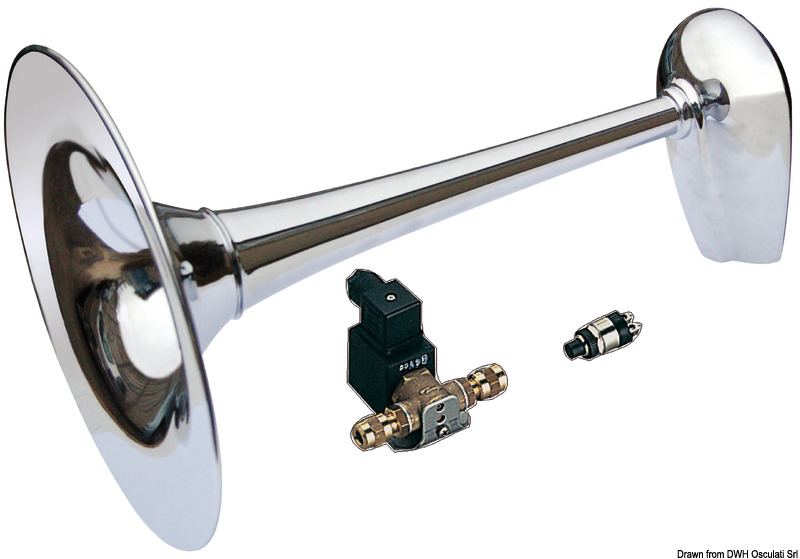 Brass horn chr. 24 V RINA approved boats 20/75 m