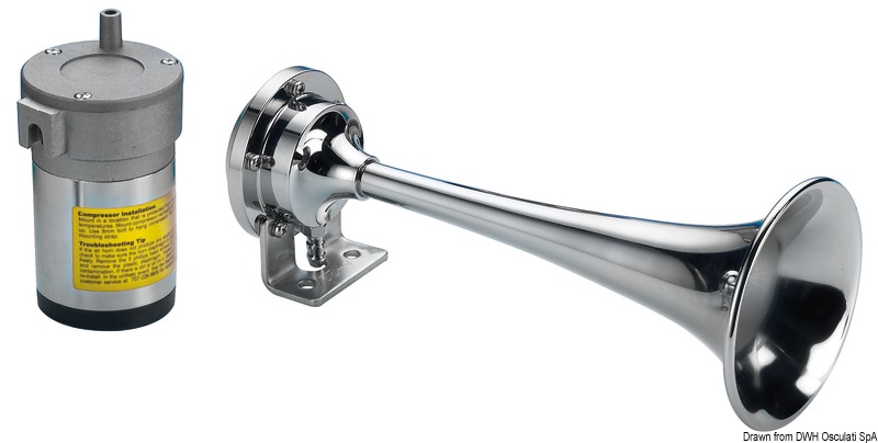 Chromed trumpet w/1 horn 12 V