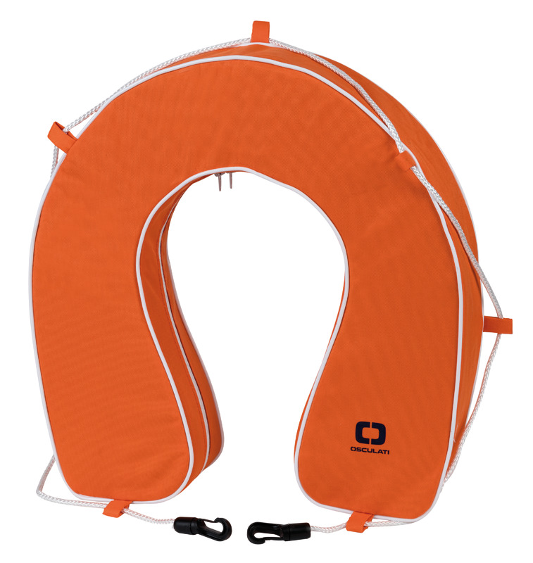 Soft horseshoe lifebuoy orange PVC accessorized