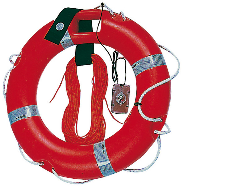Ring lifebuoy w/rescue light and rope 40 x 64 cm