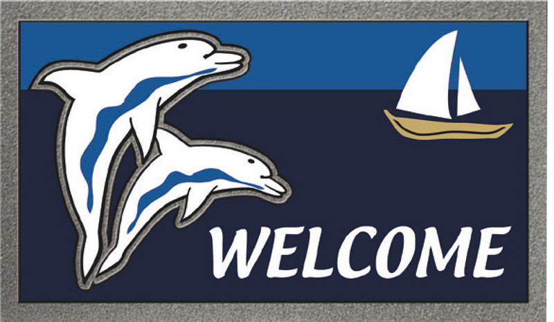 Format antiskid doormat 40 x 68 cm Dolphins