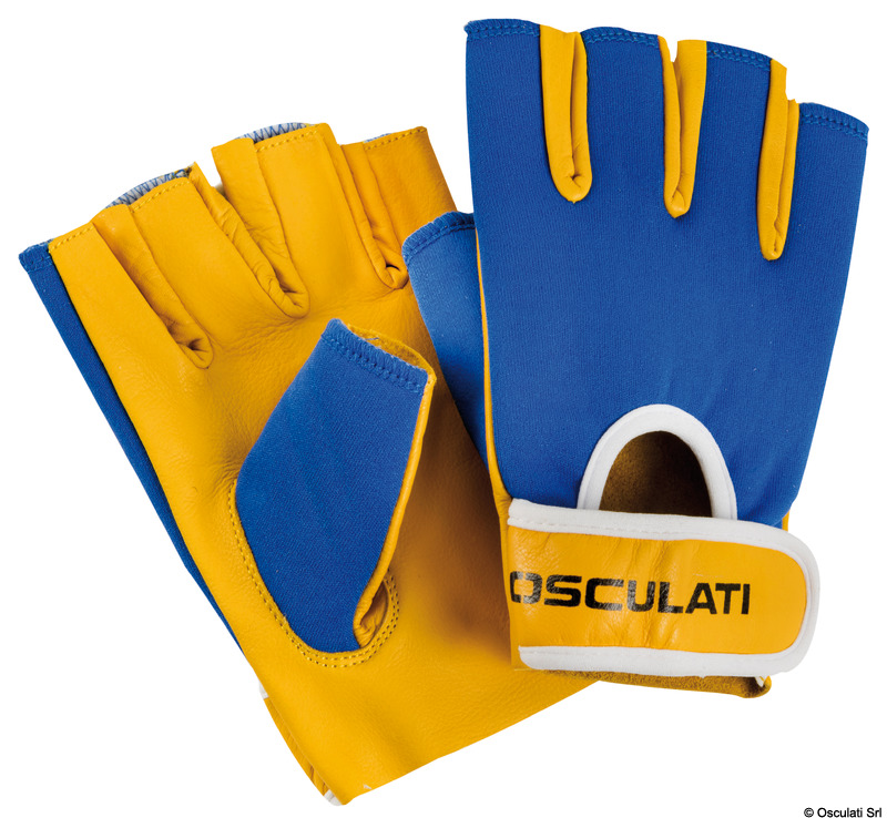 Sailing leather gloves short fingers S