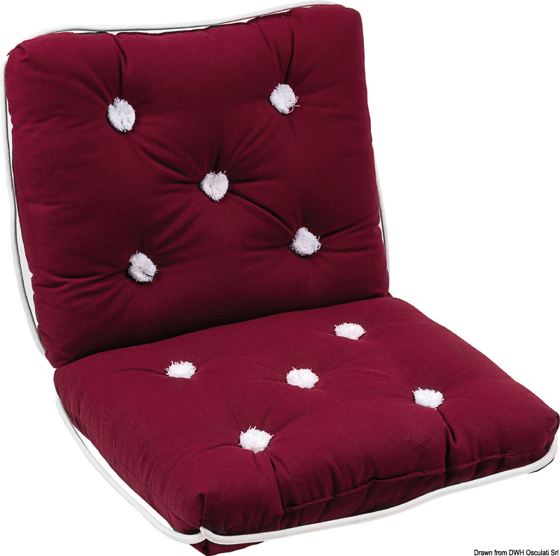 Cotton cushion w/backrest bordeaux 430 x 750 mm