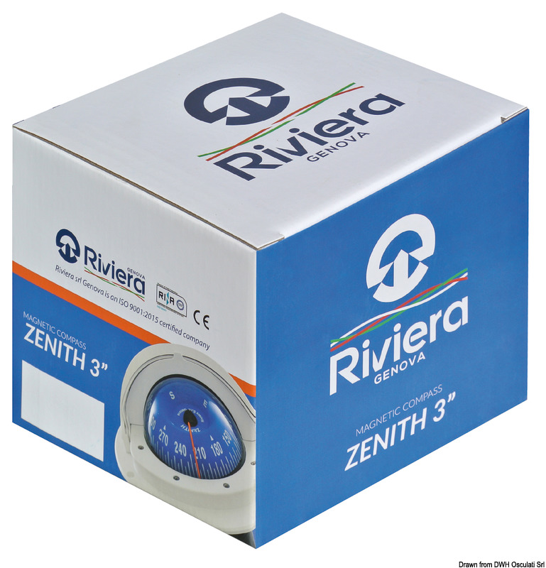 RIVIERA Zenith SLIM 3" black compass, black front rose