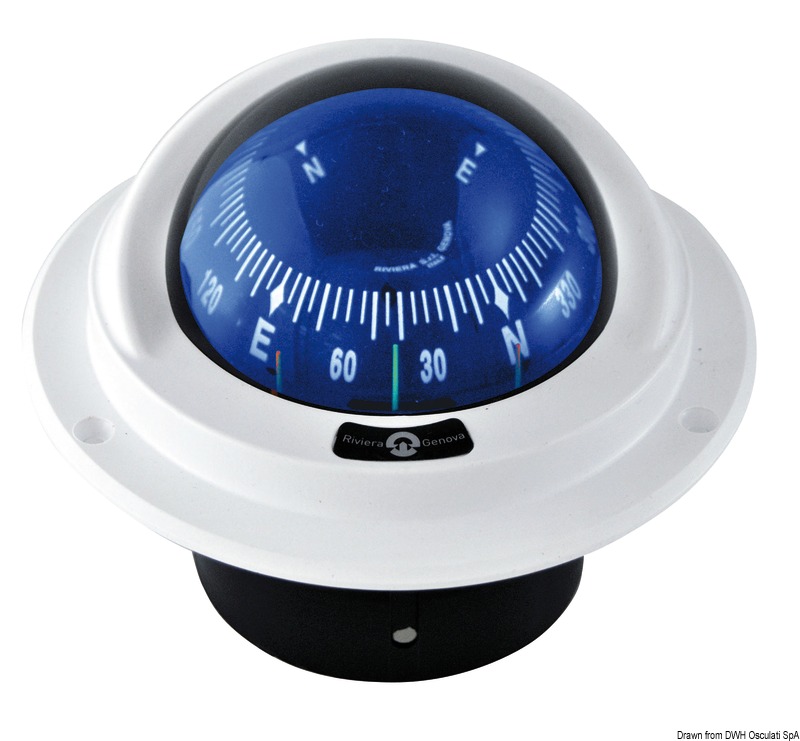 IDRA built-in compact compass w/blue front rose