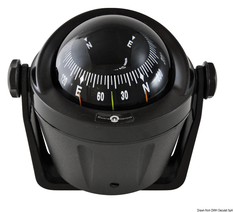 IDRA compact compass w/black front rose bracket