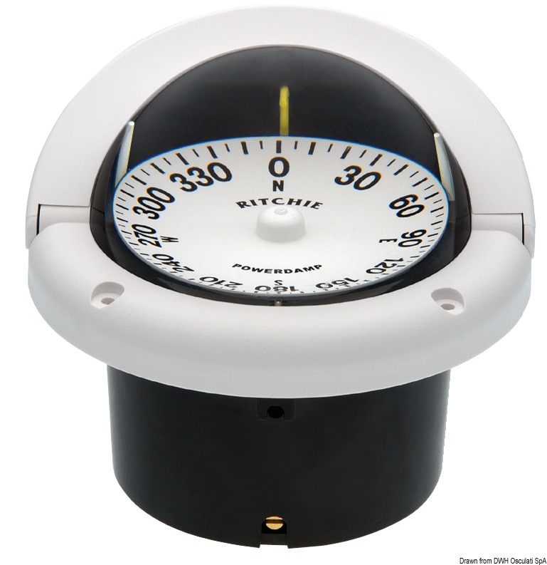 RITCHIE Helmsman built-in compass 3"3/4 white/whit
