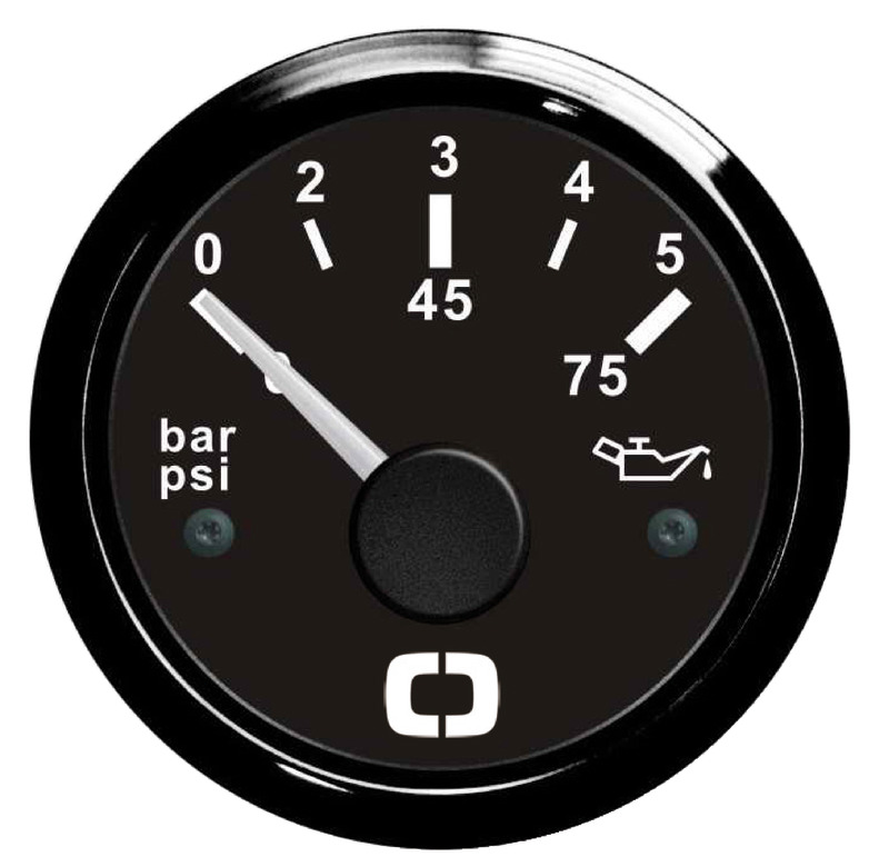 Oil pressure indicator 0/5 bar black/black