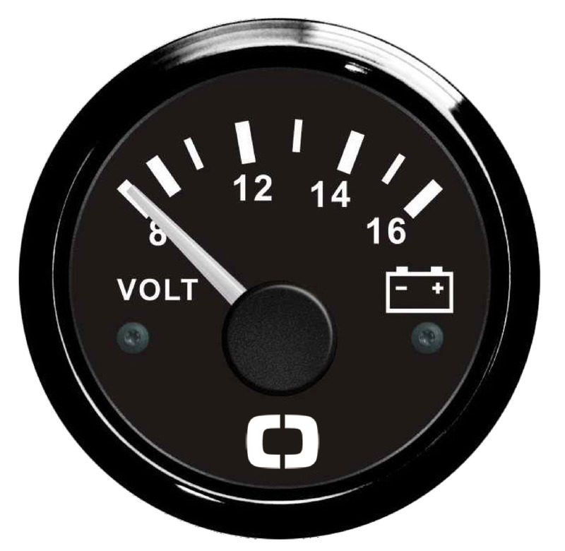 Voltmeter 8/16 V black/black