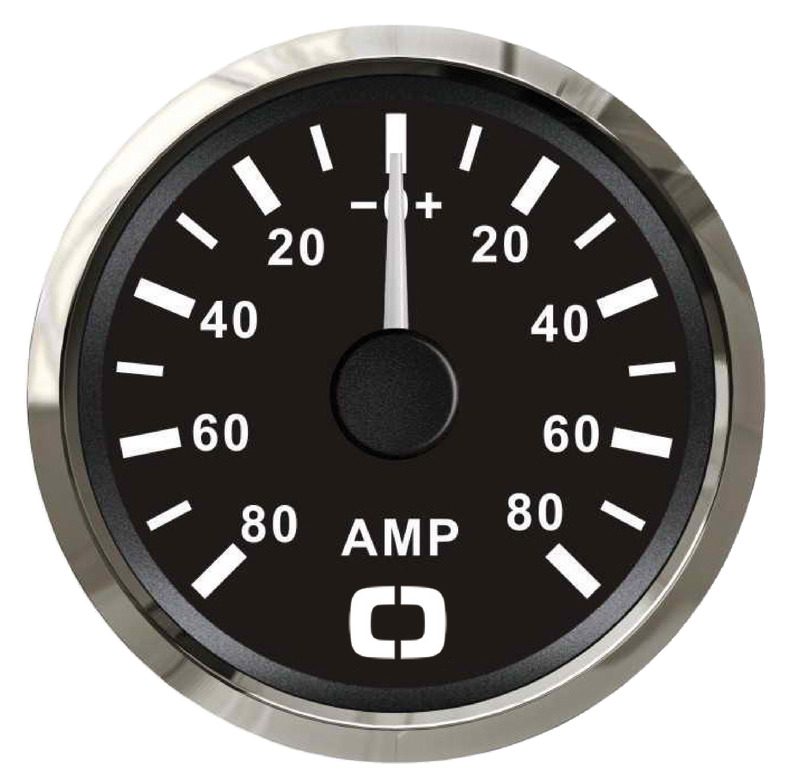 Ammeter w/shunt 80 A black/glossy